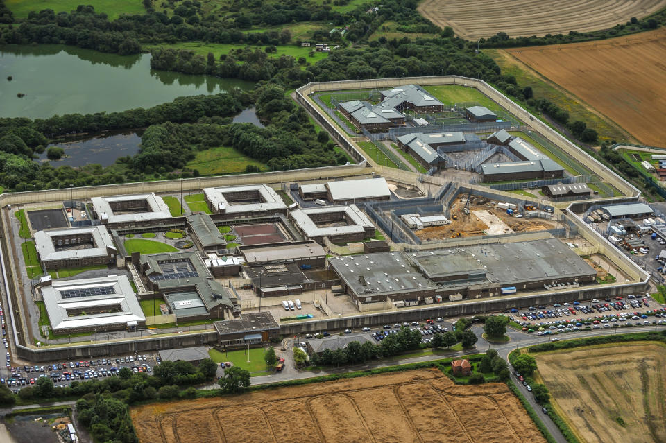 DURHAM, ENGLAND. AUGUST 06. Aerial view of HM Prison Frankland on August 6, 2008. This category A prison was opened 1980, it is located on the western edge of the village, Brasside, 2 miles north of Durham. (Photograph by David Goddard/Getty Images)