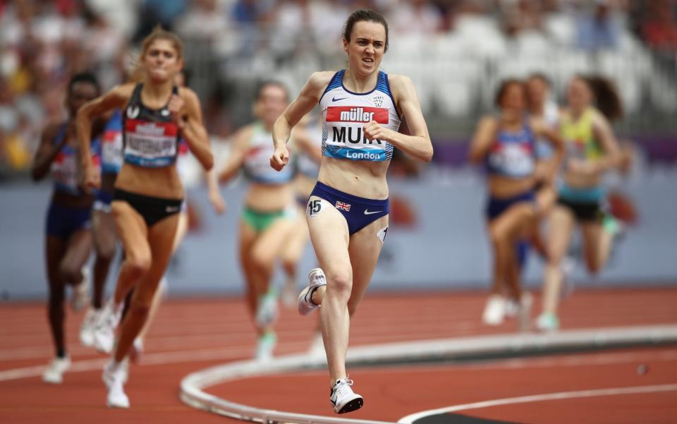 Laura Muir of Great Britain competes in the Women's 1500m during Day One of the Muller Anniversary Games IAAF Diamond League event at the London Stadium - GETTY IMAGES