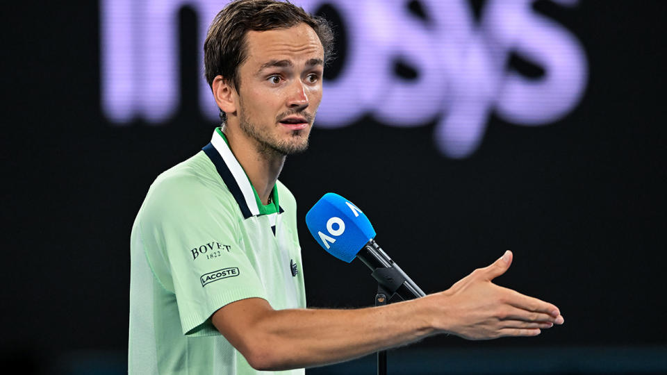 Daniil Medvedev was unhappy with the rowdy crowd at Rod Laver Arena during his match against Nick Kyrgios.