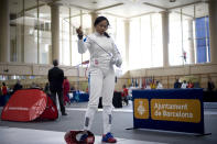 France chose épée fencer and five-time Olympic medalist Laura Flessel-Colovic to carry the flag in London. We wonder if <a href=" http://sports.yahoo.com/blogs/olympics-fourth-place-medal/tony-parker-now-says-almost-lost-eye-drake-205635106--oly.html " data-ylk="slk:Tony Parker's fight in a New York bar had anything to do with the decision.;elm:context_link;itc:0;sec:content-canvas;outcm:mb_qualified_link;_E:mb_qualified_link;ct:story;" class="link  yahoo-link"> Tony Parker's fight in a New York bar had anything to do with the decision. </a>