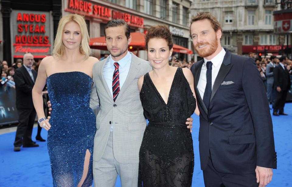 LONDON, UNITED KINGDOM - MAY 31: Charlize Theron, Logan Marshall-Green, Noomi Rapace and Michael Fassbender attend the world premiere of Prometheus at Empire Leicester Square on May 31, 2012 in London, England. (Photo by Stuart Wilson/Getty Images)