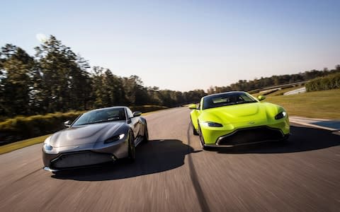 two sports cars - Credit: Drew Gibson/Aston Martin