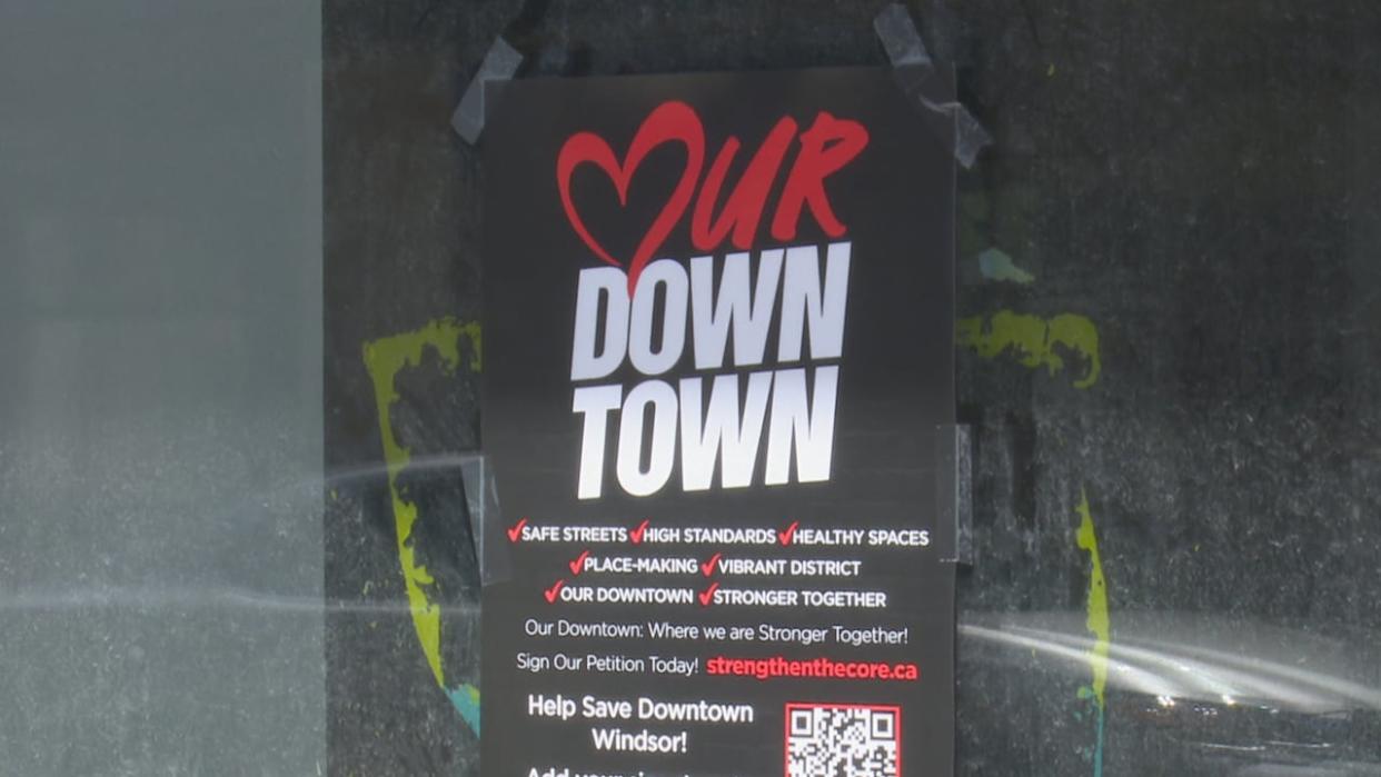 A poster promoting the Our Downtown campaign, in support of the proposed Downtown Windsor Revitalization Plan. (Dalson Chen/CBC - image credit)