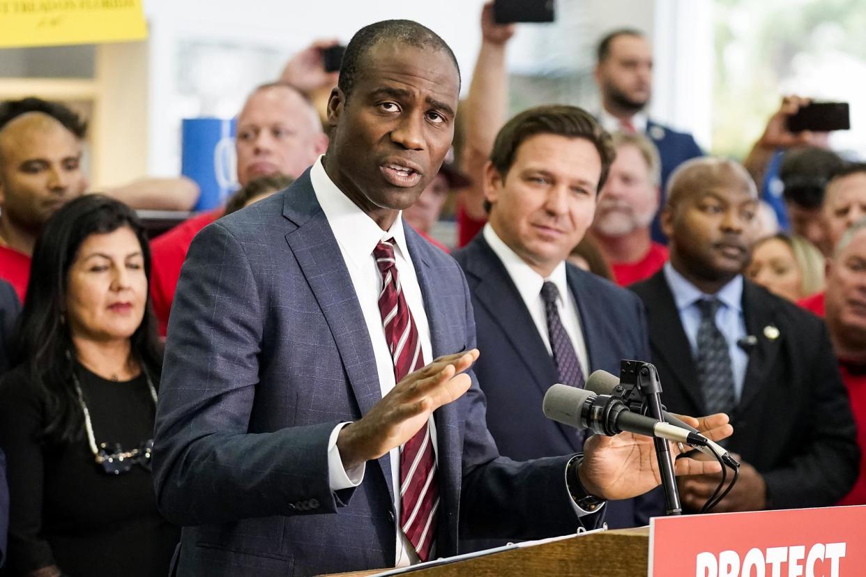 <span>The Florida surgeon general, Dr Joseph Ladapo, who disrupted efforts to contain a measles outbreak by telling parents they could ignore advice about how long to keep unvaccinated children out of school.</span><span>Photograph: Chris O’Meara/AP</span>