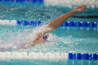 Regan Smith swims on her way to winning the women's 200-meter backstroke at the U.S. nationals swimming meet in Indianapolis, Wednesday, June 28, 2023. (AP Photo/Michael Conroy)