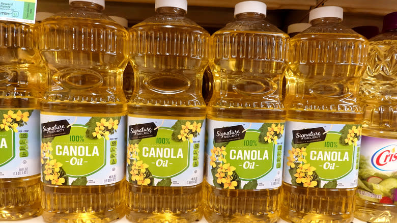 Bottles of canola oil