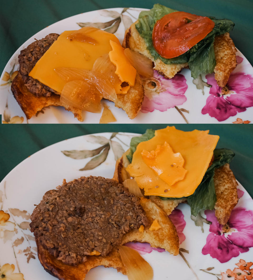 the vegan beef burger deconstructed