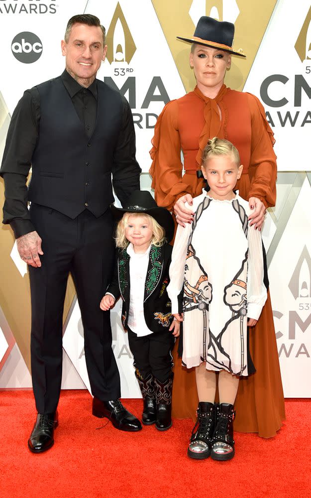 Carey Hart, Pink and their two kids, Jameson and Willow. | John Shearer/WireImage