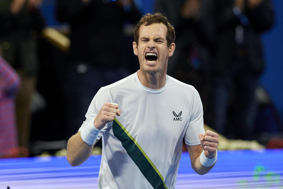 Andy Murray, pictured here after his win over Jiri Lehecka at the Qatar Open in Doha.