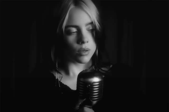 <p>Billie Eilish/YouTube</p> Billie Eilish - 'No Time To Die'.