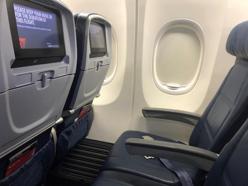 Delta Air Lines seatback screens.