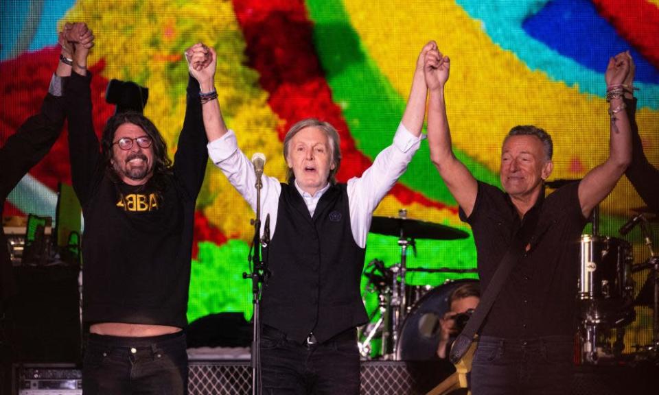 Paul McCartney was joined by Dave Grohl and Bruce Springsteen.