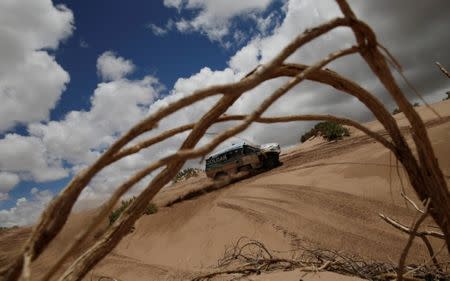 Dakar Rally - 2017 Paraguay-Bolivia-Argentina Dakar rally - 39th Dakar Edition - Fifth stage from Tupiza to Oruro, Bolivia 06/01/17. Juan Silva of Argentina drives his Mercedes with his copilot Sergio Lafuente. REUTERS/Ricardo Moraes