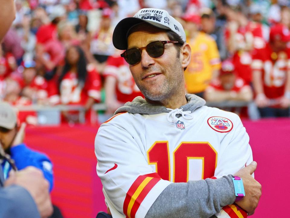 Paul Rudd at Super Bowl LVII.