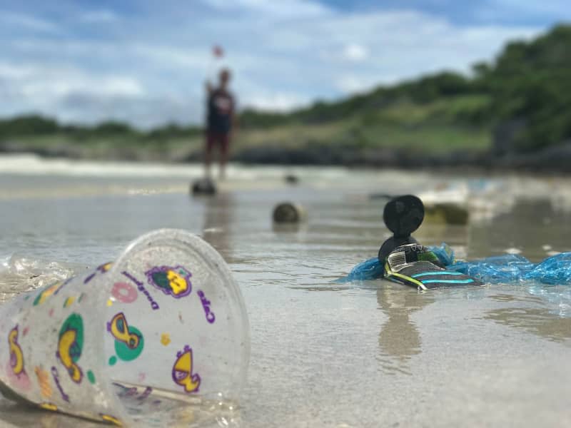 Plastic trash lying on a beach in Ko Sih Chang. Between three and 11 million tons of plastic waste have gathered at the bottom of the world's oceans, according to a study published this month by Australian and Canadian researchers. Christoph Sator/dpa