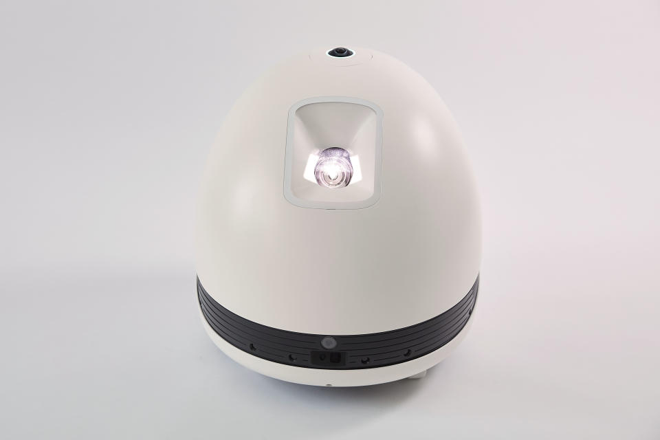 The Keecker robot doubles as a projector and security camera