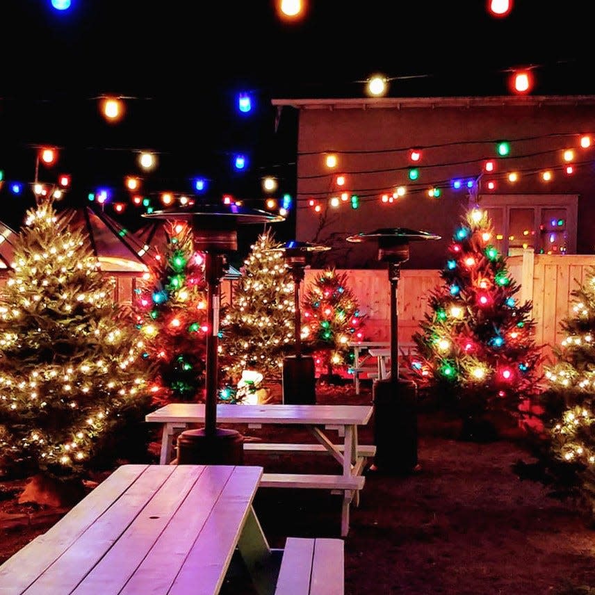 This year, At Random's outdoor patio will once again be transformed into "The Magic Forest" with lots of Christmas trees and lights.