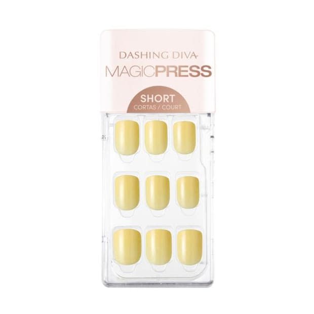 <p>Dashing Diva Magic Press Press On in Sour Lemon, $9, <a href="https://dashingdiva.com/products/sour-lemon-short?" rel="nofollow noopener" target="_blank" data-ylk="slk:available here;elm:context_link;itc:0;sec:content-canvas" class="link ">available here</a>.</p>