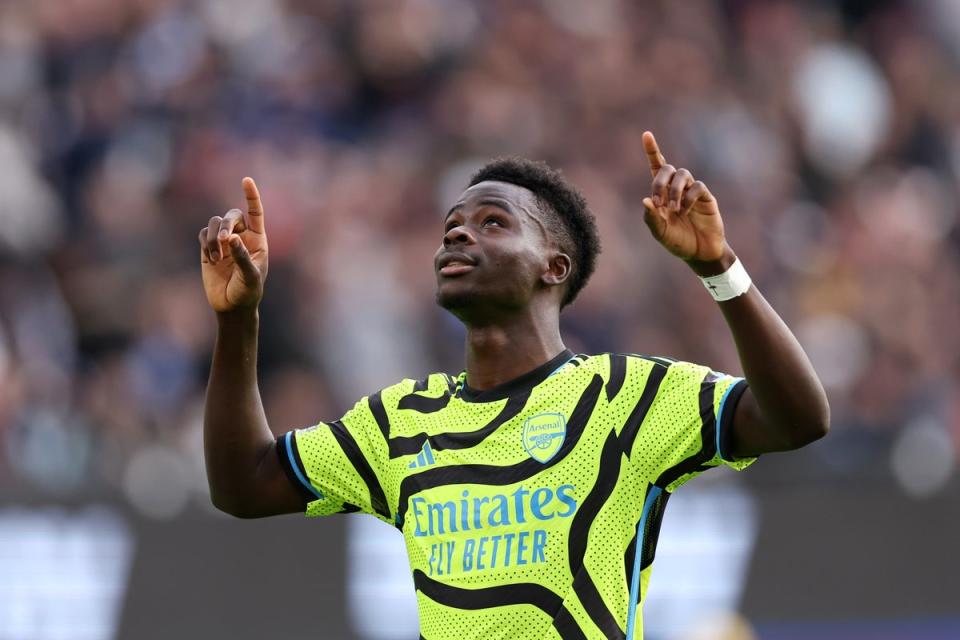 Bukayo Saka scored twice on Sunday (Getty Images)