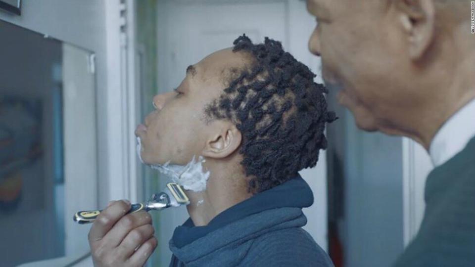 Gillette's new ad featuring a dad showing his transgender son how to shave has drawn praise online. Photo: Gillette