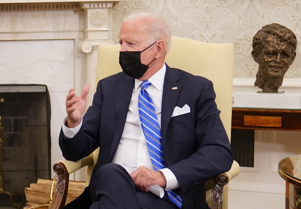 US President Joe Biden during a meeting with Prime Minister Boris Johnson (Stefan Rousseau/PA) (PA Wire)