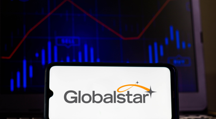 In this photo illustration the Globalstar (GSAT) logo seen displayed on a smartphone screen