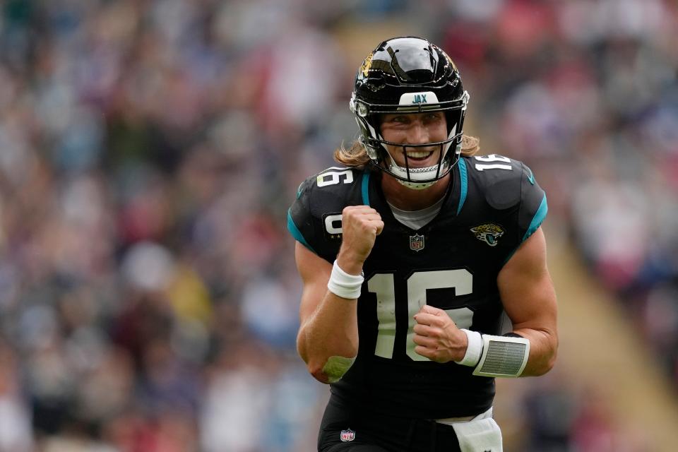 Trevor Lawrence led the Jaguars to a victory over the Falcons last week in London.