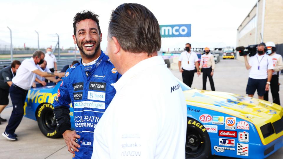 Daniel Ricciardo drives Dale Earnhardt's car at COTA.