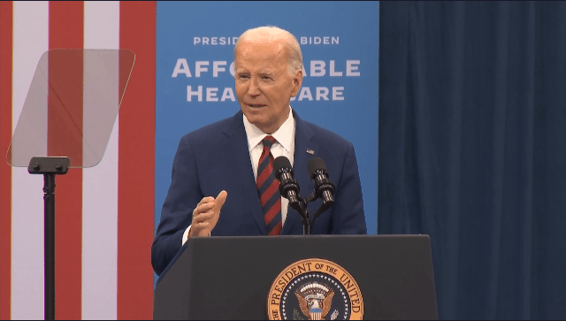 President Joe Biden and Vice President Kamala Harris are in Raleigh to speak about healthcare Tuesday. (Dan West/CBS 17)