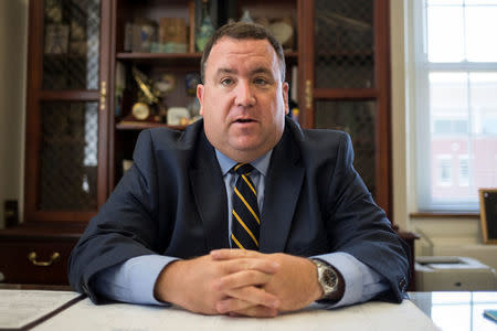 District Attorney Pat Dougherty speaks from his office in Indiana County, Pennsylvania, U.S. on August 10, 2017. REUTERS/Adrees Latif