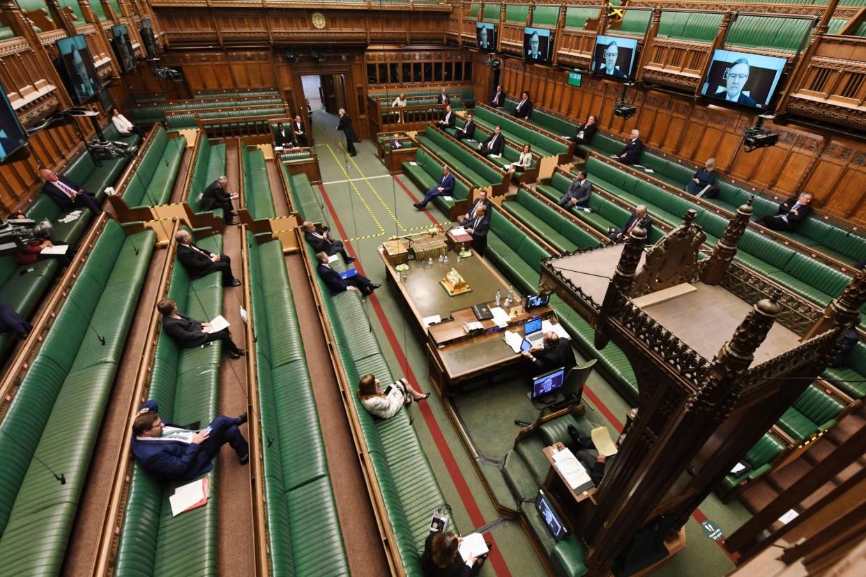Since April a hybrid system allowed MPs to take part in debates and vote remotely while up to 50 were in the chamber: AP