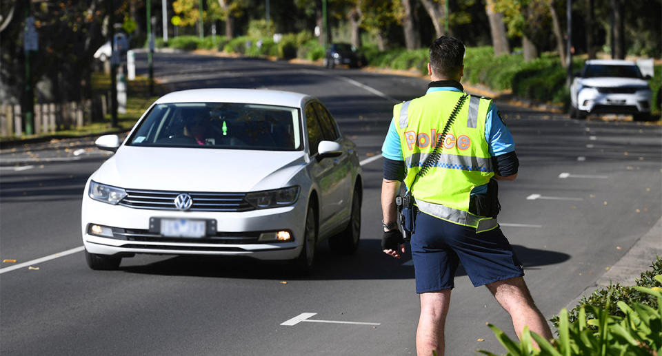 NSW police officer enforcing double demerits