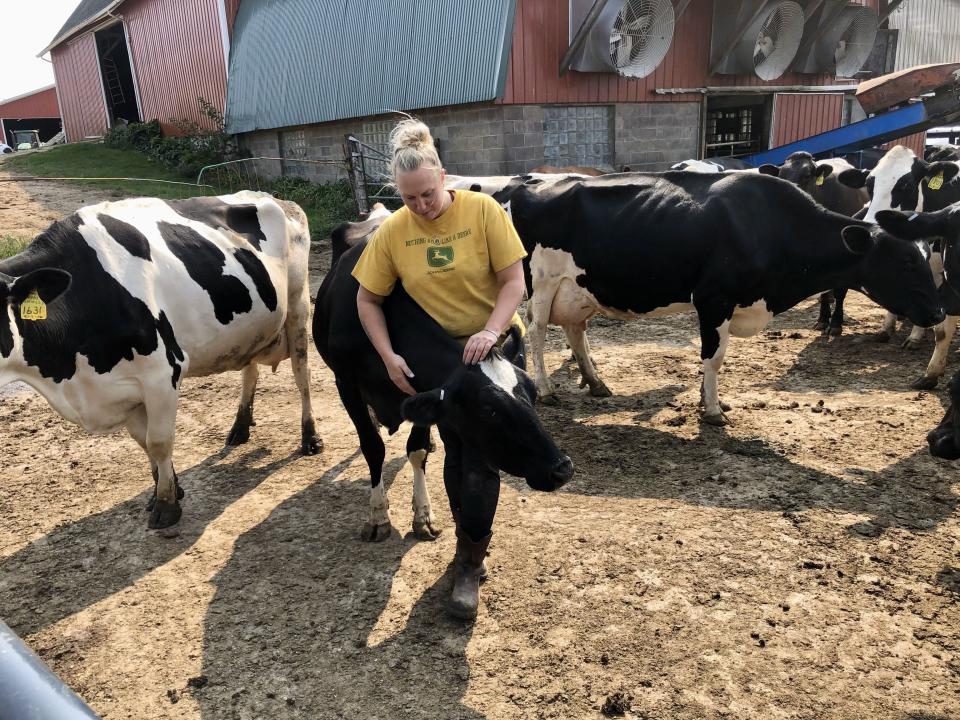 Malia Reisinger, who works as manager of her parents' farm in Sauk County, grew up loving animals. When a fire broke out at their farm last year, she fought the fire and moved their animals to safety.