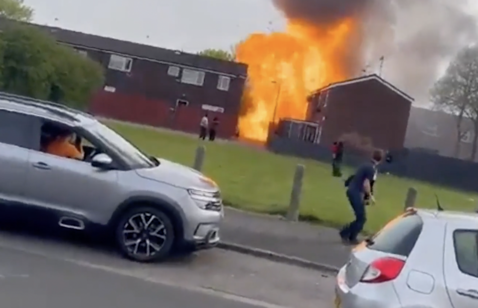 The moment an explosion turned a house in Hull into a fireball. (Reach)