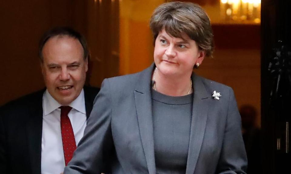 The DUP leader, Arlene Foster, and her deputy, Nigel Dodds