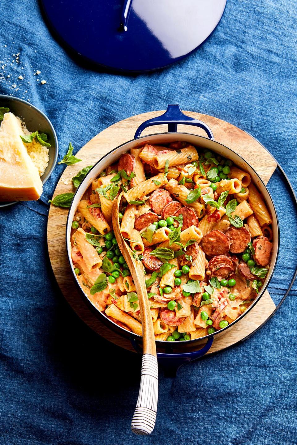 This cream-sauced sausage pasta is the perfect one-pot meal for your family tonight.