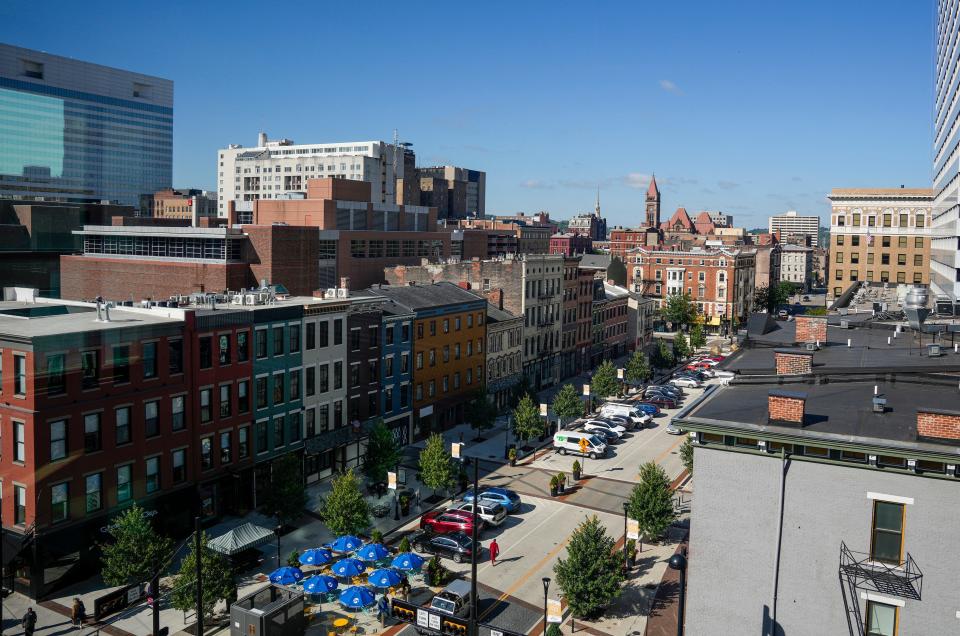 A view of Court Street Plaza Wednesday, August 30, 2023.