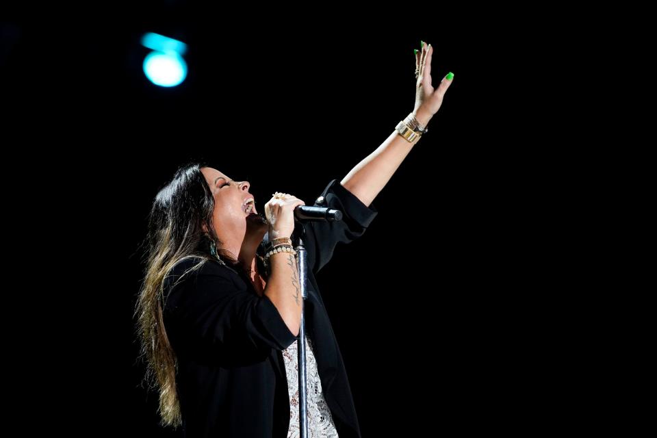 Sara Evans performs during CMA Fest at Nissan Stadium Sunday, June 12, 2022 in Nashville, Tennessee.