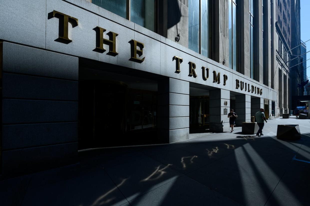 40 Wall Street is one of the Trump Organization properties included in the lawsuit. <a href="https://www.gettyimages.com/detail/news-photo/view-of-the-trump-building-on-wall-street-in-lower-news-photo/1344365626?adppopup=true" rel="nofollow noopener" target="_blank" data-ylk="slk:Roy Rochlin/Getty Images;elm:context_link;itc:0;sec:content-canvas" class="link ">Roy Rochlin/Getty Images</a>