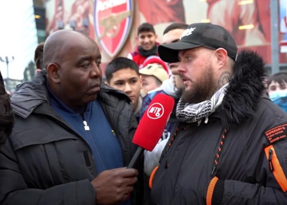 Laim Goodenough, right, was a regular on the Arsenal fan channel (AFTV)