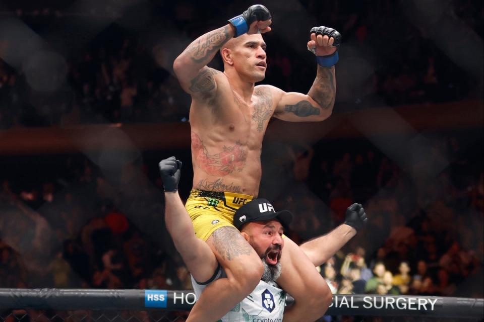 Pereira stopped Jiri Prochazka to win the UFC light-heavyweight belt in November (Getty Images)