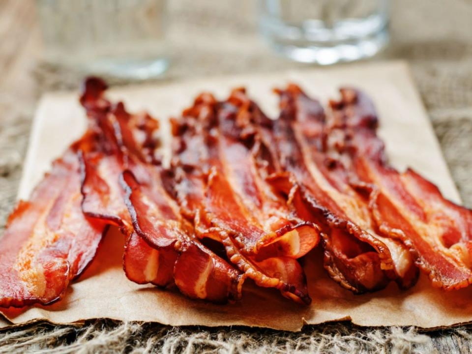 crispy bacon on a countertop