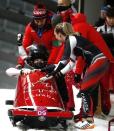 Bobsleigh - Pyeongchang 2018 Winter Olympics - Women's Finals - Olympic Sliding Centre - Pyeongchang, South Korea - February 21, 2018 - Alysia Rissling and Heather Moyse of Canada compete. REUTERS/Edgar Su