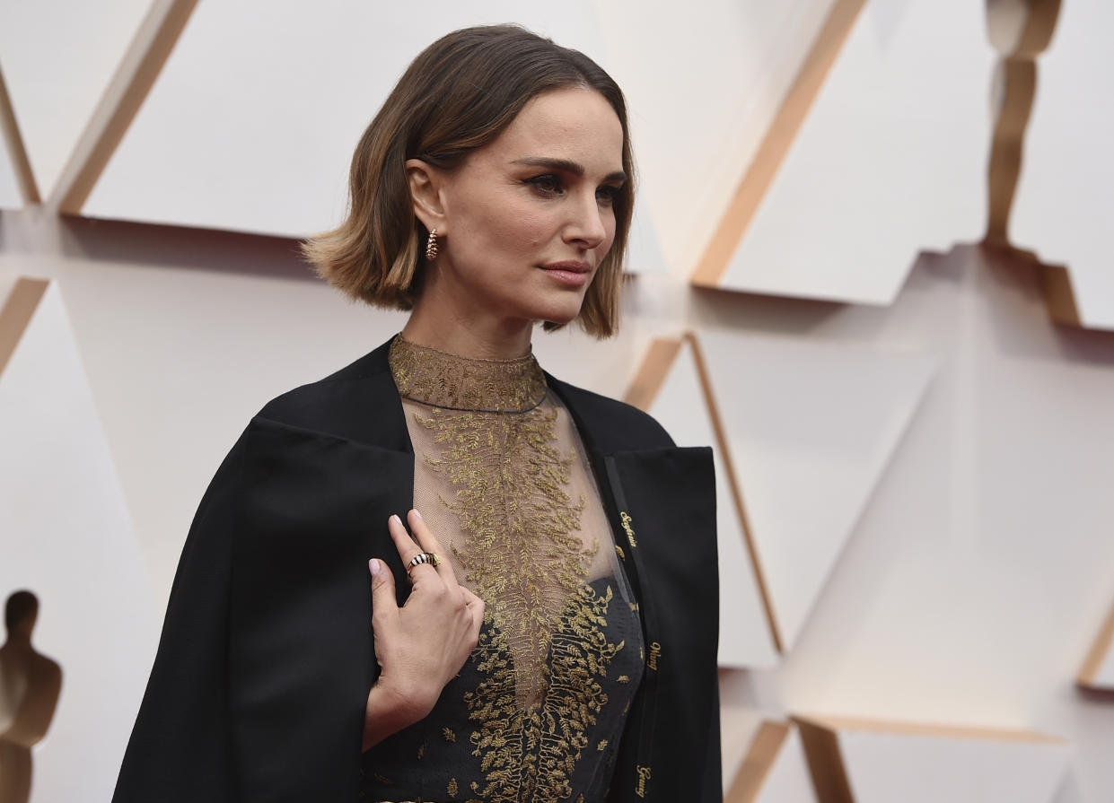 Natalie Portman arrives at the Oscars on Sunday, Feb. 9, 2020, at the Dolby Theatre in Los Angeles. (Photo by Jordan Strauss/Invision/AP)