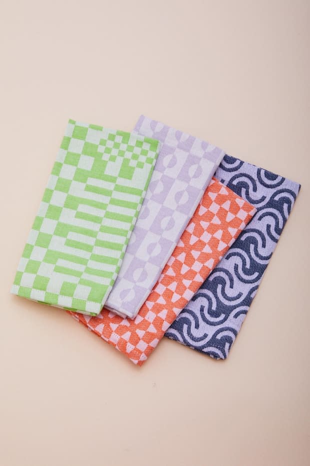 <p>Dusen Dusen Set of 4 Napkins, $42, <a href="https://www.dusendusen.com/products/napkins-set-of-4" rel="nofollow noopener" target="_blank" data-ylk="slk:available here;elm:context_link;itc:0;sec:content-canvas" class="link ">available here</a>. </p>