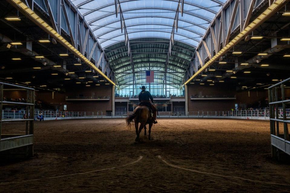 A contestant competes in the Western Open Horse show on Aug. 13.<span class="copyright">Brandon Bell—Getty Images</span>