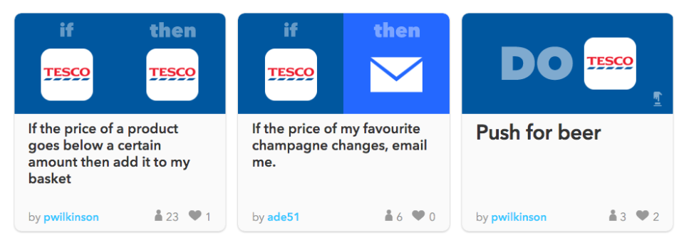 Tesco IFTTT Recipes