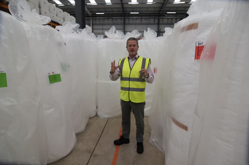 Gareth Kaminski-Cook, CEO of Autins, gives a tour of the auto supplier's factory in Tamworth