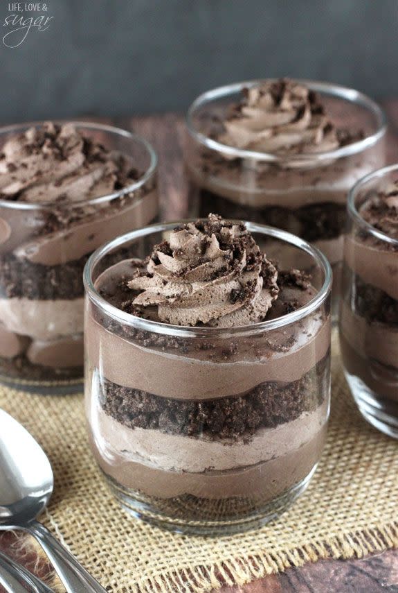 Mini Baileys Chocolate Cheesecake Trifles