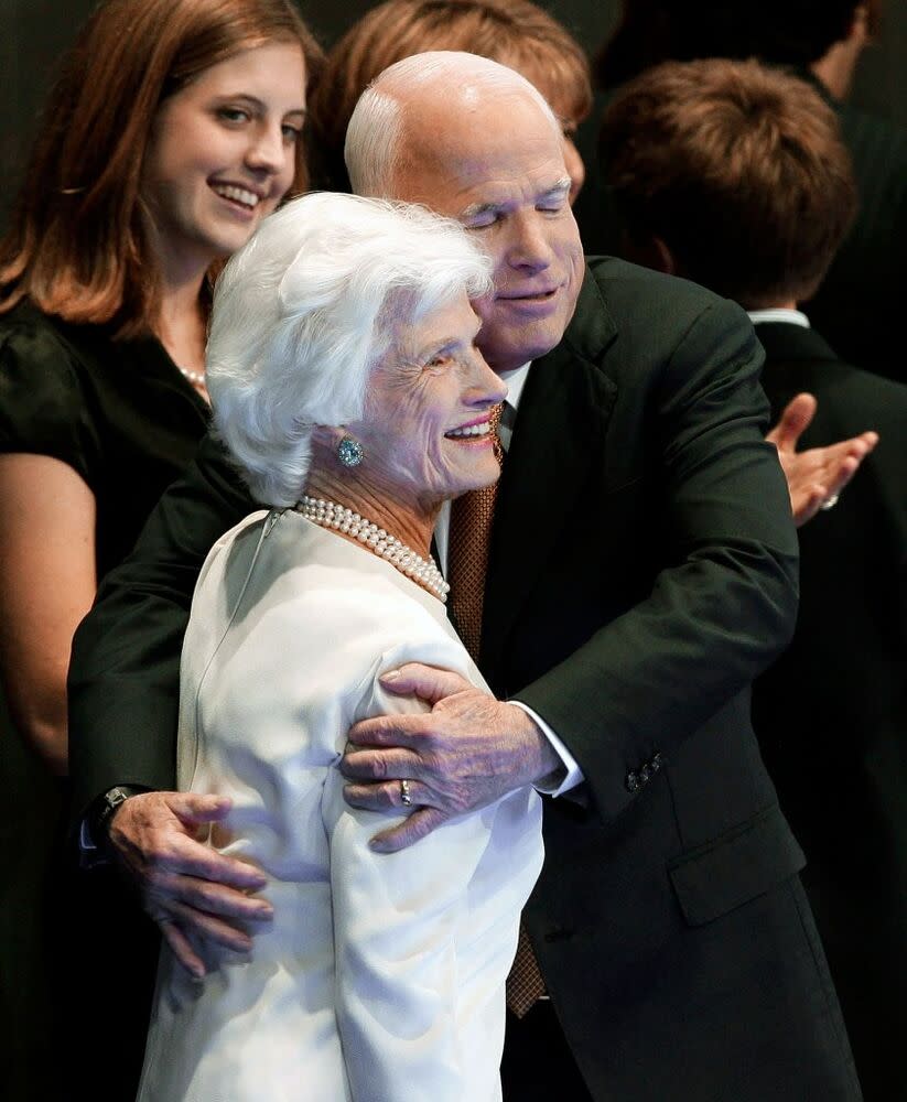 From left: Roberta McCain and Sen. John McCain in 2008 | Paul Sancya/AP/REX/Shutterstock